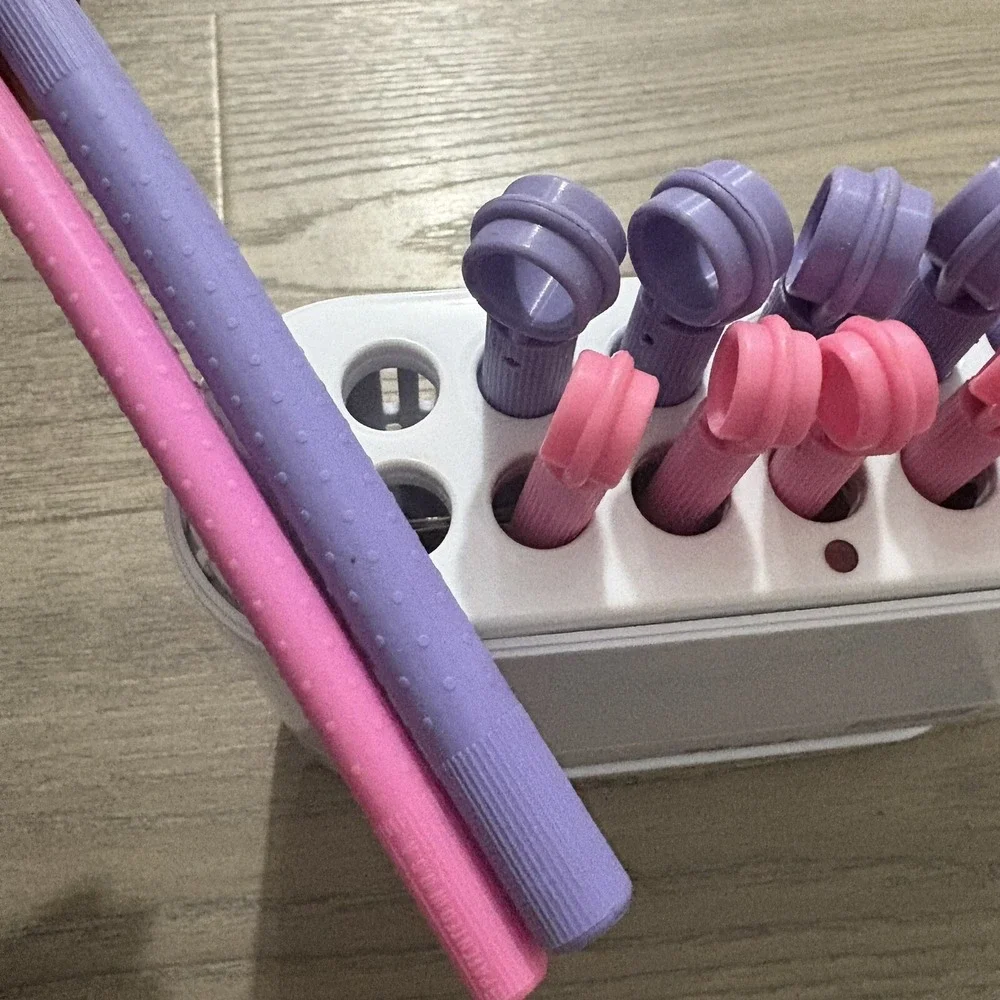 Vtg 1998 Conair Hot Sticks 14 Flexible Rollers HS18R 2 Sizes Purple Pink TESTED